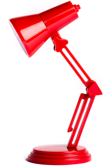 red desk lamp